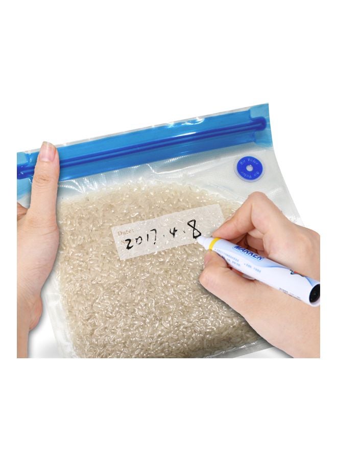 5-Piece Vacuum Storage Bag Set Clear/Blue 30x34cm  - Image 3