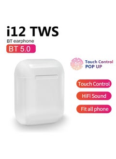 Generic i12 Mini TWS BT 5.0 Wireless In-Ear Headphones With Charge Box White  - Image 3