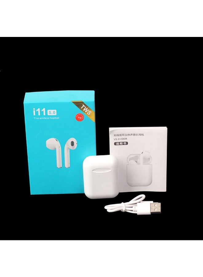 Generic - i11 Mini TWS BT 5.0 Wireless Touch Control In-Ear Headphones With Charge Box White - Image 1