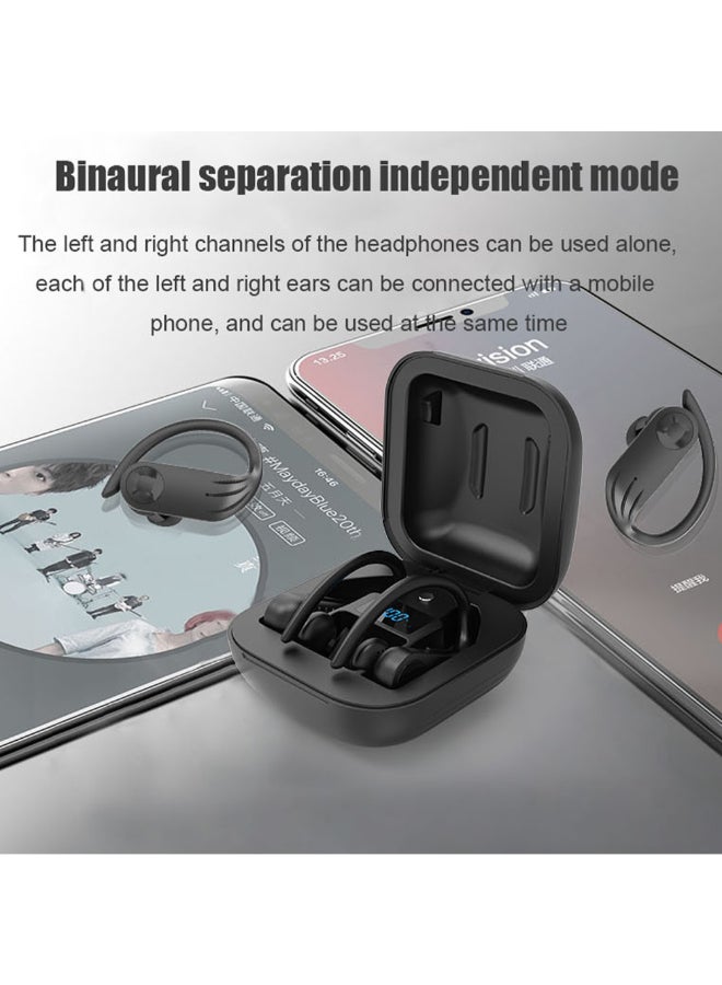 Generic - B1 TWS BT Wireless Ear-Hook Earbud With Digital Display Charging Box Black - Image 1