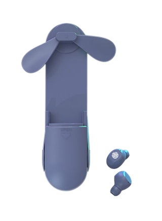 TWS BT 5.0 Wireless In-Ear Earbuds With Mini Fan Flashlight And Charging Case Blue - v1592234488/N38652132A_1
