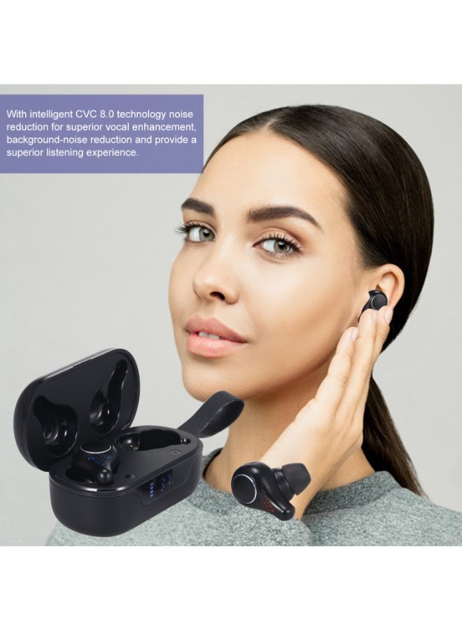 Generic - TWS BT 5.0 Wireless In-Ear Earbuds With LED Battery Display Charging Case Black - Image 1