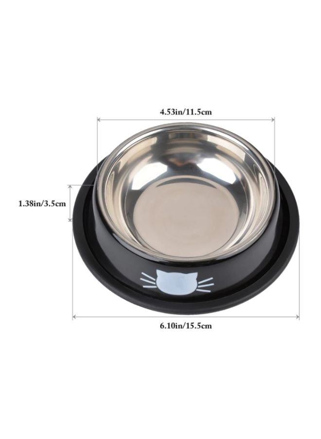 Generic Stainless Steel Pet Bowl Black/Silver 12x3.5x15.2centimeter  - Image 4
