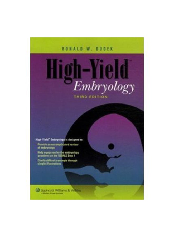 High-Yield Embryology Paperback English by Ronald Dudek 