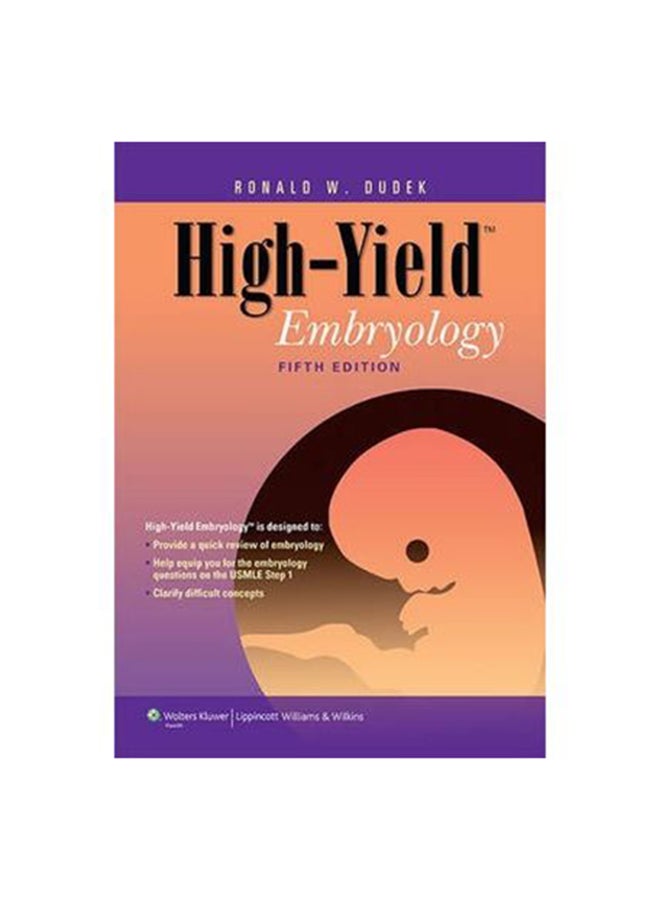 High-Yield Embryology Paperback English by Ronald Dudek 