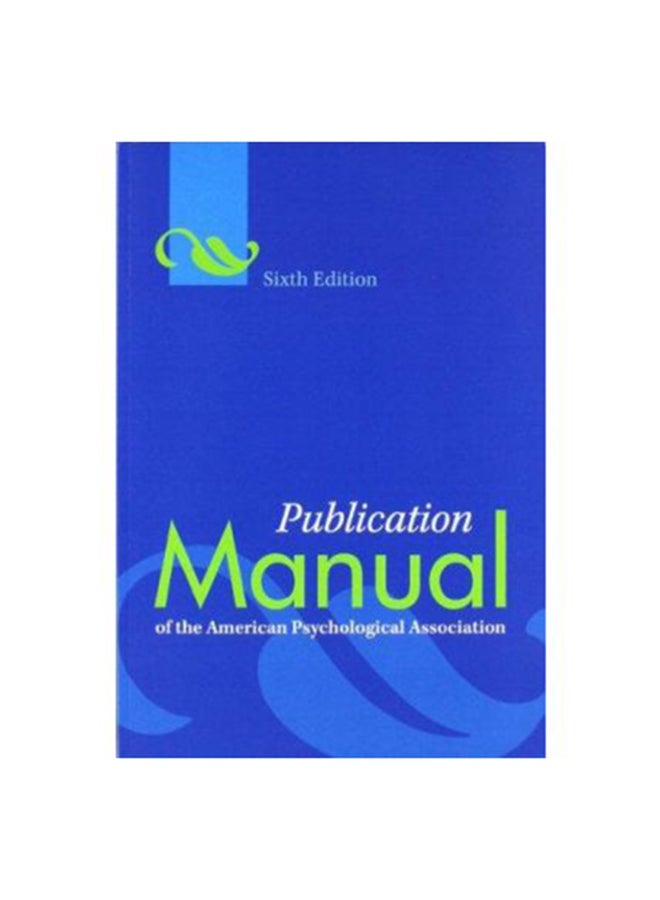 Publication Manual Of The American Psychological Association Paperback English by Publication Manual Of The Apa 