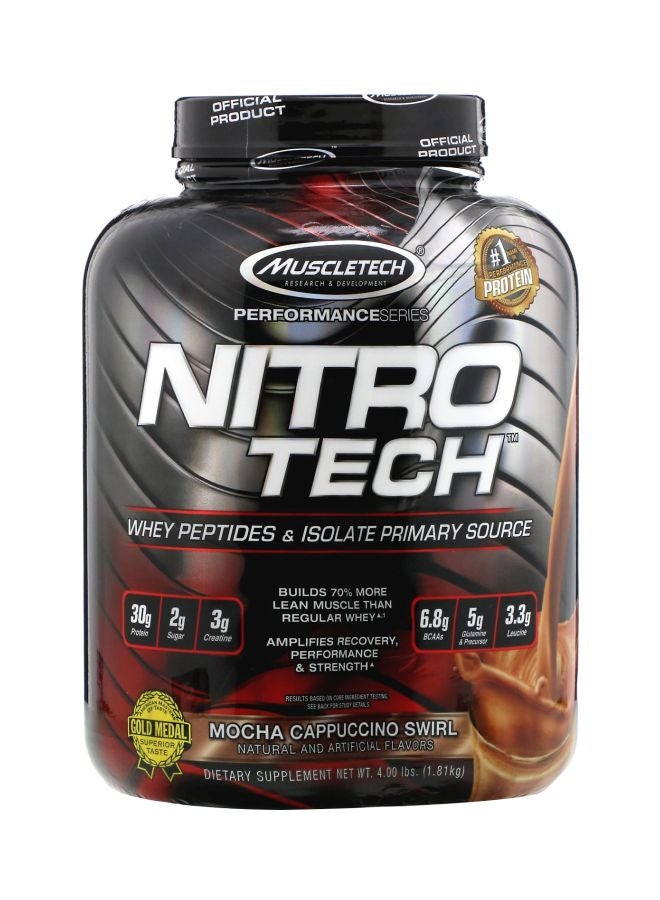 MuscleTech - Nitro Tech  Whey Peptides And Isolate Primary Source, Mocha Cappuccino Swirl - Image 1
