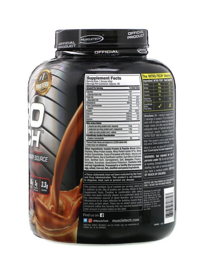 MuscleTech - Nitro Tech  Whey Peptides And Isolate Primary Source, Mocha Cappuccino Swirl - Image 1