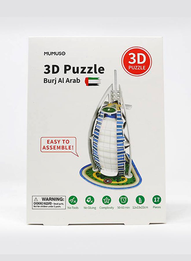 MUMUSO - 17-Piece Burj Al Arab 3D Puzzle i11113 12x13x22centimeter - Image 1