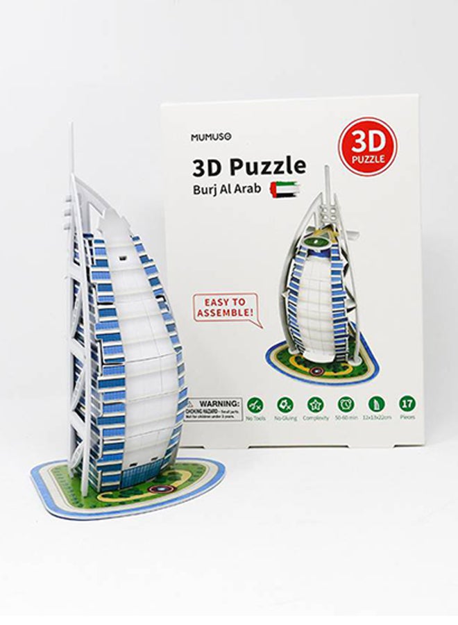 MUMUSO - 17-Piece Burj Al Arab 3D Puzzle i11113 12x13x22centimeter - Image 1