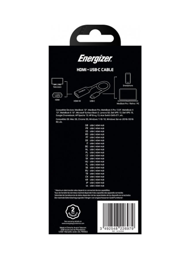 Energizer High Resolution 4K Type-C To HDMI Adapter With Integrated Type-C Connector Black - Image 5