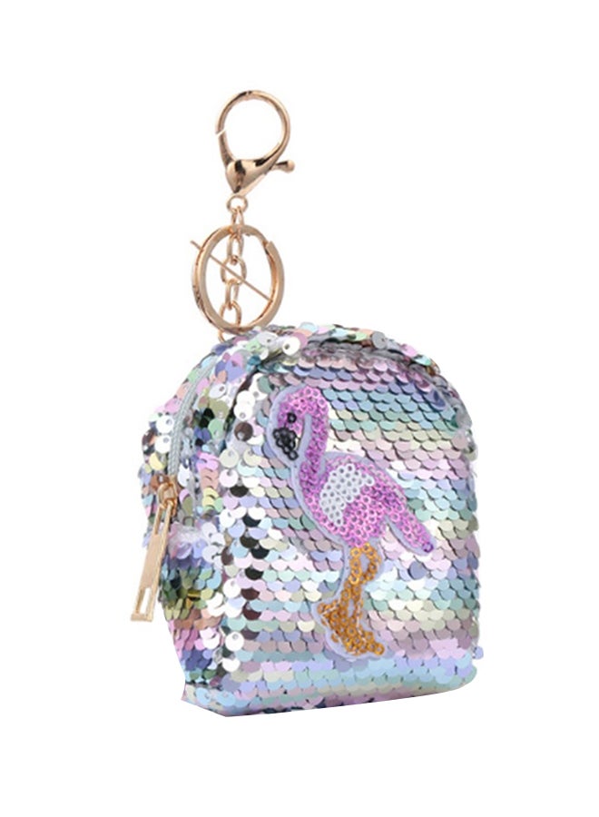 Flamingo Printed Retro Style Wallet Keychain