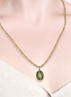 STARGEMS 0.22 Ct Diamond and Emerald Pendant  - Image 3