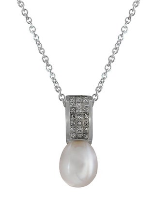 0.42 Ct Diamond Three Row Bezel Drop Pendant White Gold - v1592295663/N38591527A_1