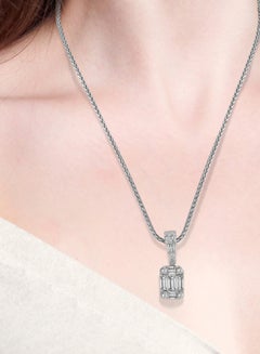 STARGEMS 0.29 Ct Baguette Illusion Diamond Pendant White Gold  - Image 3