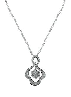 STARGEMS 0.16 Ct Flower Infinity Diamond Pendant White Gold  - Image 1