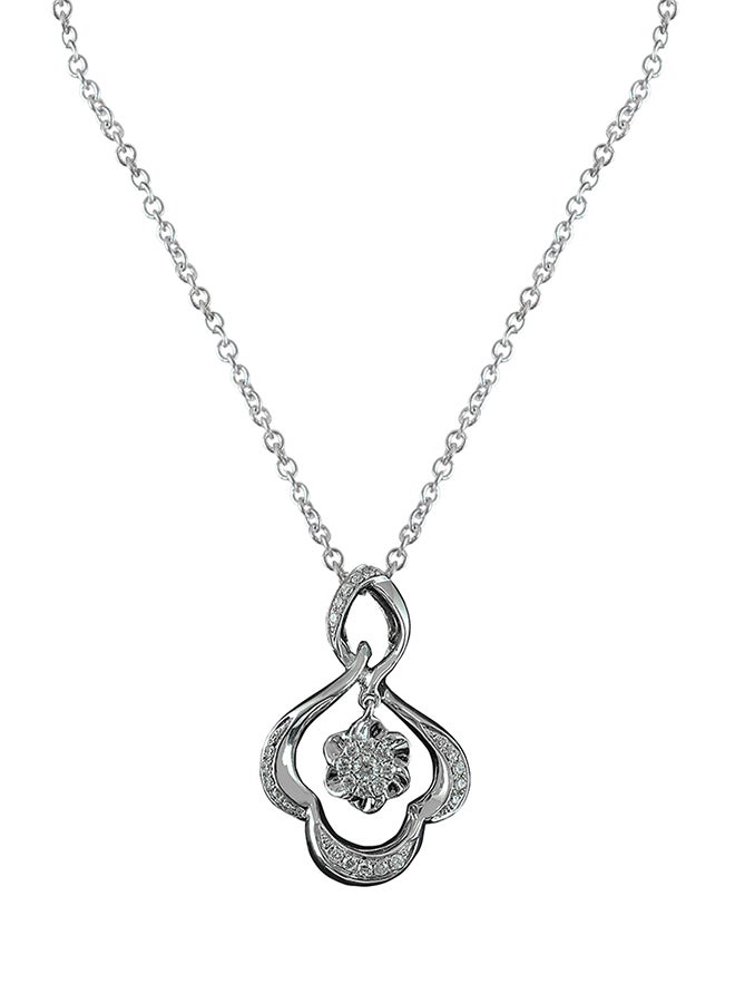 STARGEMS 0.16 Ct Flower Infinity Diamond Pendant White Gold  - Image 1