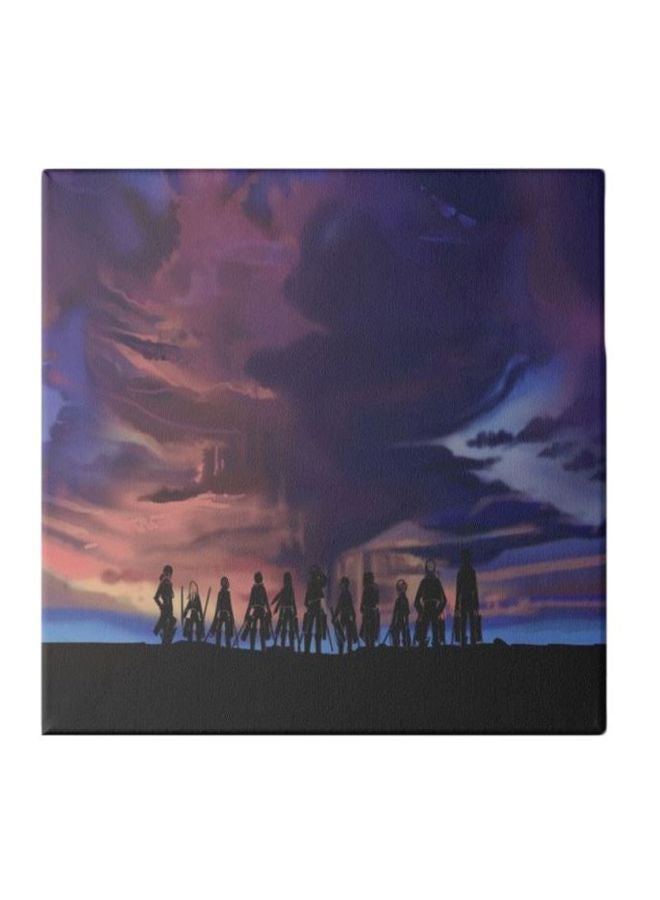 Attack On Titan Wall Canvas Painting Multicolour 30x30cm