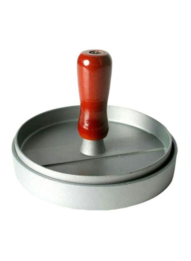 Stainless Steel Burger Patty Press Set Silver/Red 18cm 