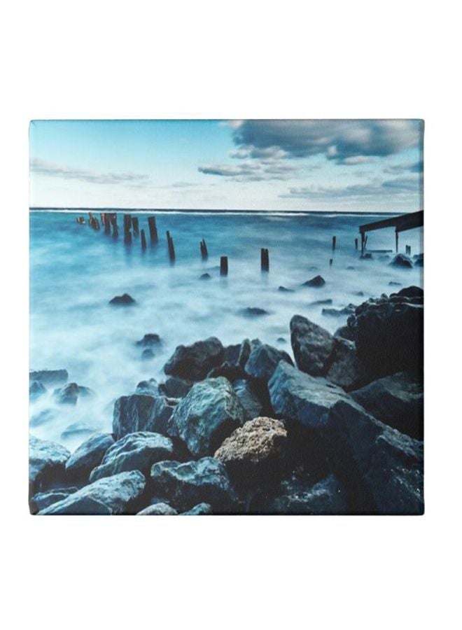 Sea Framed Wall Painting Blue/Black 30x30cm