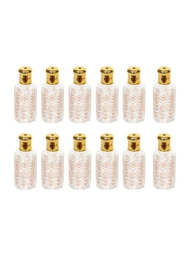 12-Piece Plastic Juice Bottles Clear/Gold 100ml