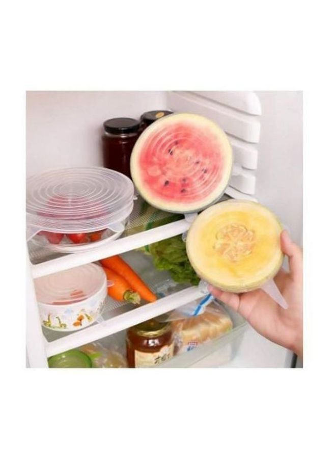 طقم أغطية طعام من السيليكون مكون من 6 قطع شفاف - Image 3