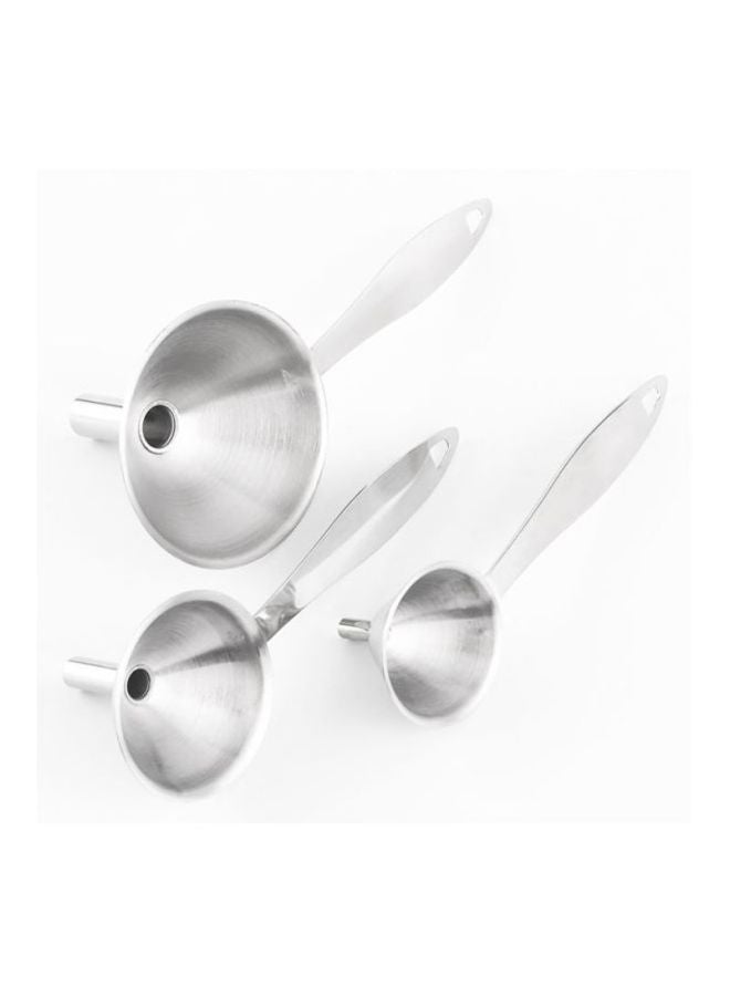 3-Piece Stainless Steel Canning Jar Funnel Silver Large Funnel 3x0.5, Medium Funnel 2.2x0.4, Small Funnel 1.8x0.28inch  - Image 2