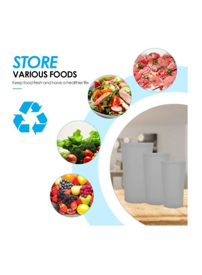 Generic - 3-Piece Silicone Cups Grey Small Cup 15.24x8.89x17.78, Medium Cup 13.97x7.62x15.24, Large Cup 12.7x6.35x12.7cm - Image 1
