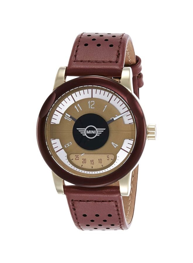 Mini Cooper men Water Resistant Analog Watch SM005 - 45 mm - Brown - Image 1