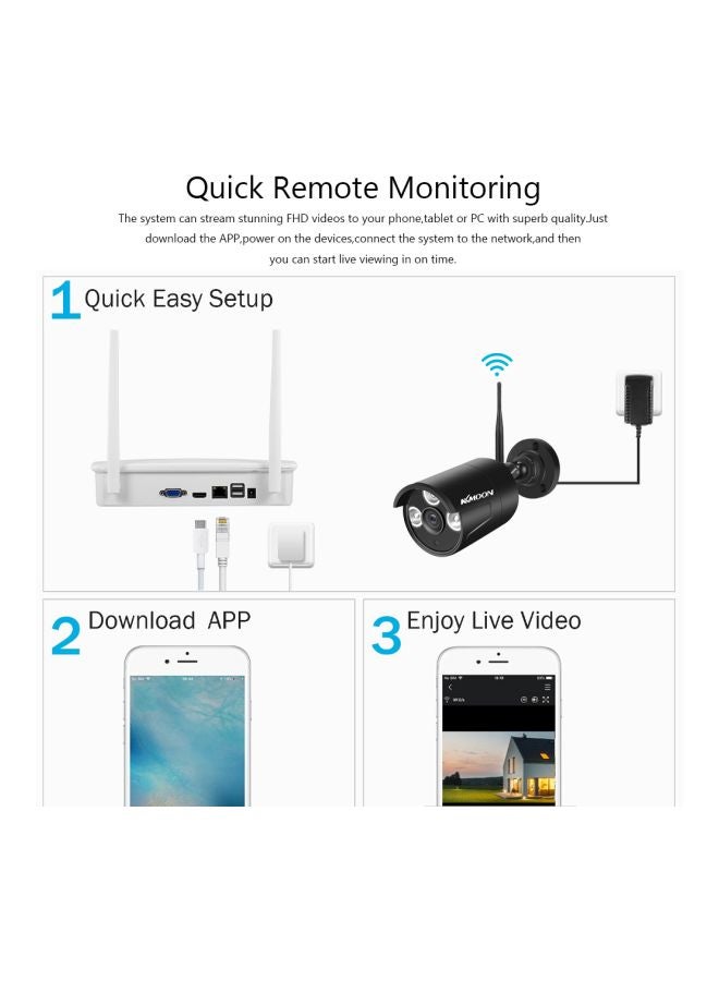 Generic - 4-Channel Wireless NVR Kit With US Plug - Image 1