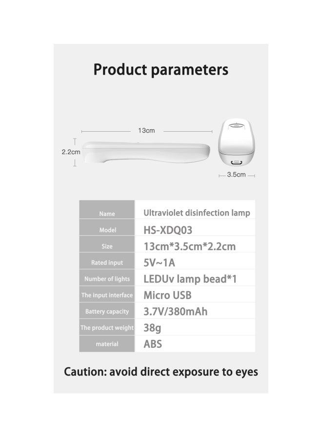 Influence Germany - Ultraviolet Disinfection UV Sanitizer and Sterilizer Lamp White 13x3.5x2.2centimeter - Image 1