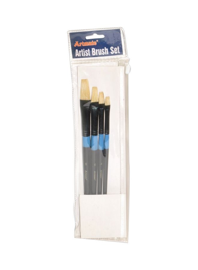 آرتمايت طقم فرش رسم مسطحة مكون من 4 قطع أسود/أزرق/بيج