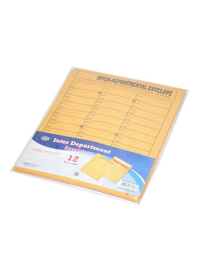 FIS 12-Piece Inter-Departmental Envelopes Set Brown  - Image 2