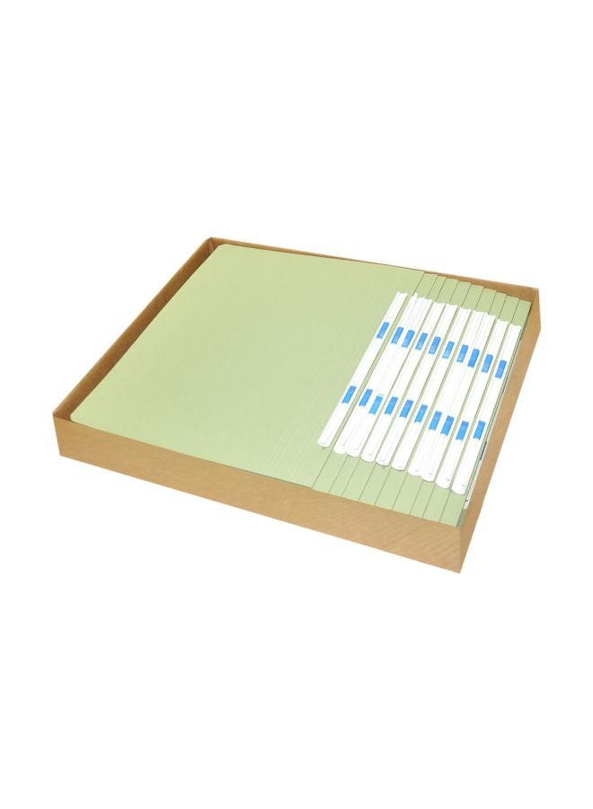 إف اي أس  مجموعة مجلدات مسطحة مزودة بمشبك تثبيت من البلاستيك مكونة من 50 قطعة أخضر - Image 3