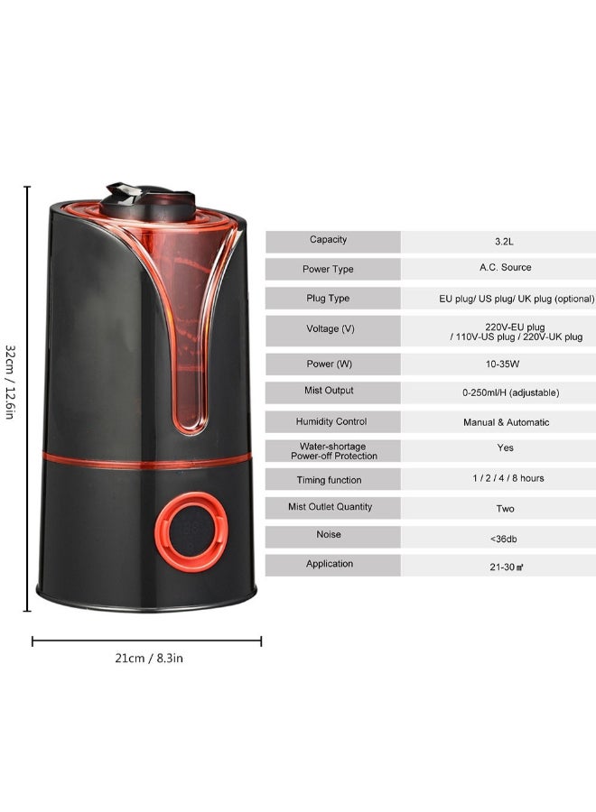 Ultrasonic Aroma Air Humidifier ALH1926351-US Black/Red  - Image 2