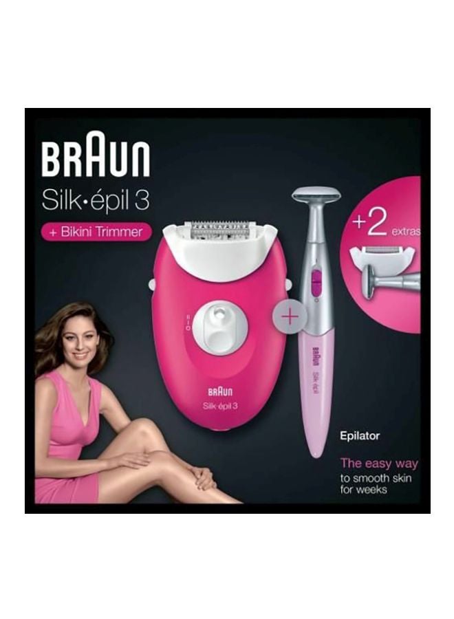 براون مجموعة من 4 قطع لجهاز إزالة الشعر سيلك إبيل 3 السلكي مع أداة خاصة بمنطقة البكيني وردي راسبيري - Image 2