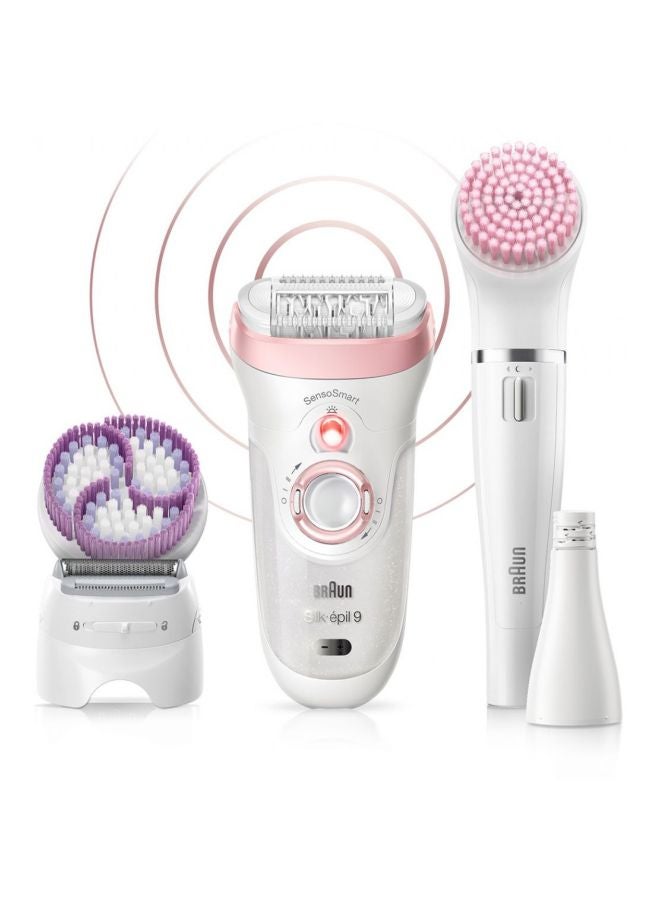 BRAUN - Silk-Epil 9 9-975 Wet And Dry Epilator With Attachment Set White/Pink/Gold - Image 1