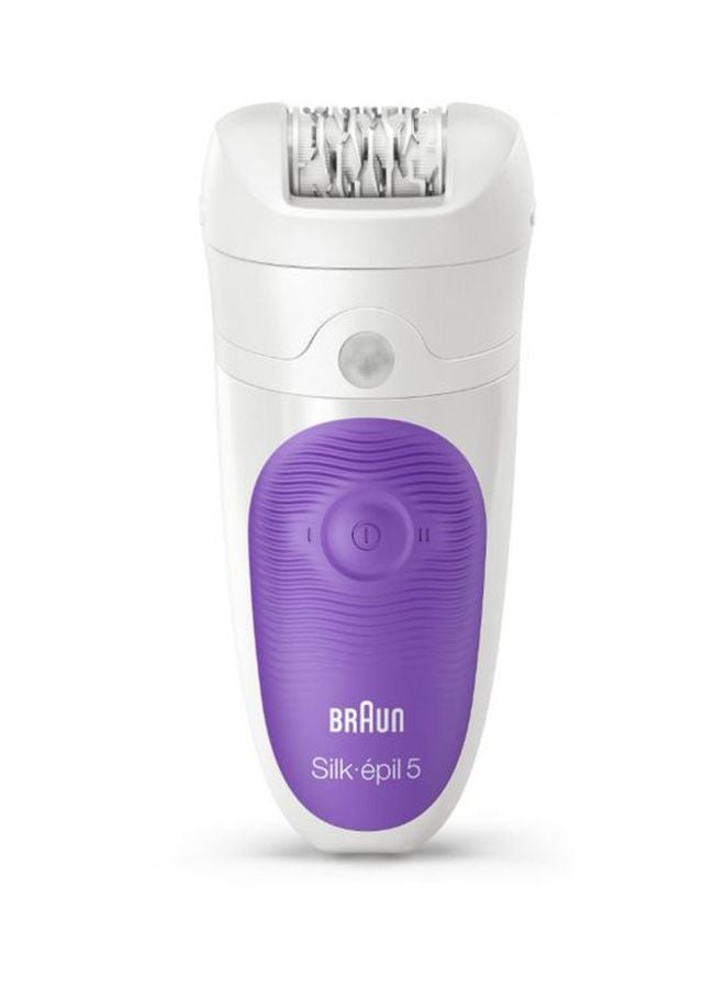 BRAUN - Silk Epil 5 Wet And Dry Cordless Epilator With Attachment Set White/Purple - Image 1