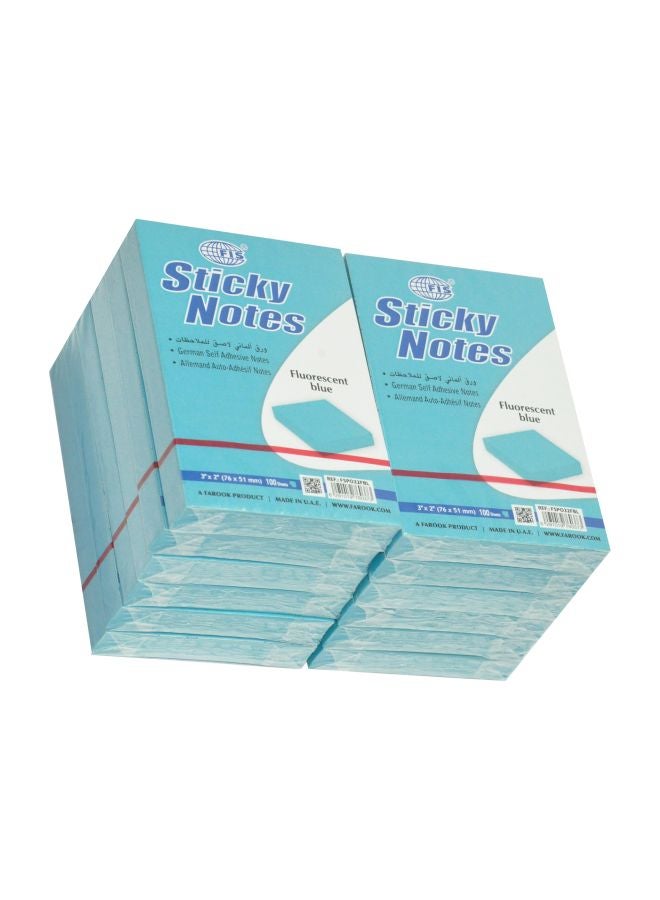 إف اي أس  دفتر ملاحظات لاصقة مكون من 12 قطعة أزرق مشع - Image 1