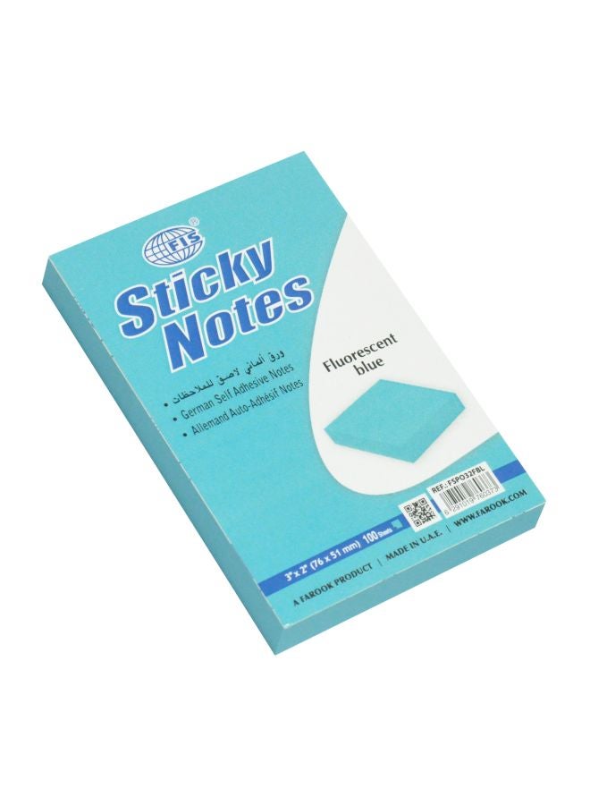إف اي أس  دفتر ملاحظات لاصقة مكون من 12 قطعة أزرق مشع - Image 2