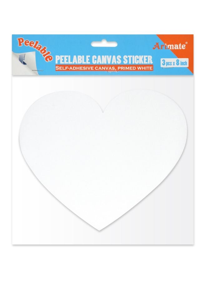 آرتمايت طقم ملصق قابل للنزع من قماش الكانفاس مقاس 8*8 بوصة مكون من 3 قطع أبيض - Image 2