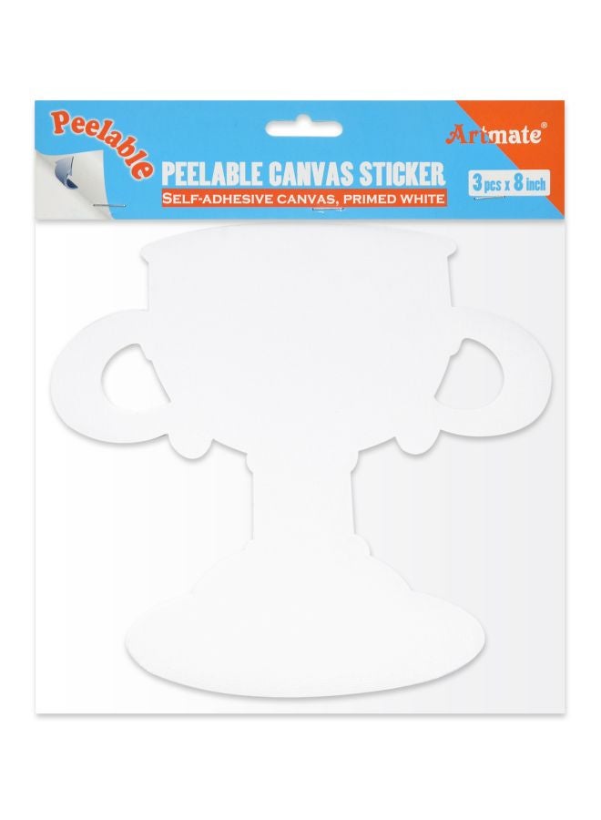 Artmate 3-Piece Peelable Canvas Sticker,8x8Inch White - Image 2