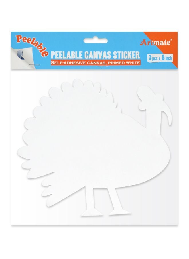 Artmate 3-Piece Peelable Canvas Sticker,8x8 Inch White - Image 2