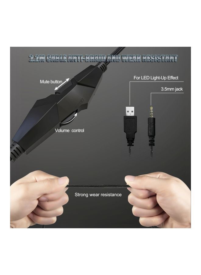 أونيكوما سماعة رأس سلكية للألعاب بتصميم يغطي الأذن ومزودة بميكروفون لجهاز بلايستيشن 4/ بلايستيشن 5/ إكس بوكس ون/ إكس بوكس سيريس إكس/ نينتندو سويتش/ الكمبيوتر المكتبي - Image 4