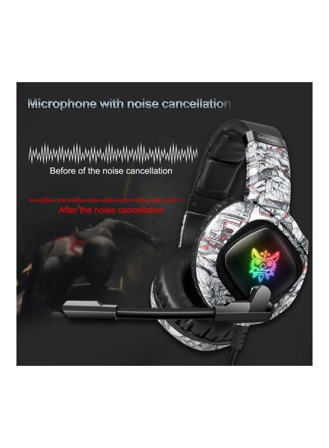 أونيكوما سماعة رأس سلكية للألعاب بتصميم يغطي الأذن ومزودة بميكروفون لجهاز بلايستيشن 4/ بلايستيشن 5/ إكس بوكس ون/ إكس بوكس سيريس إكس/ نينتندو سويتش/ الكمبيوتر المكتبي - Image 3