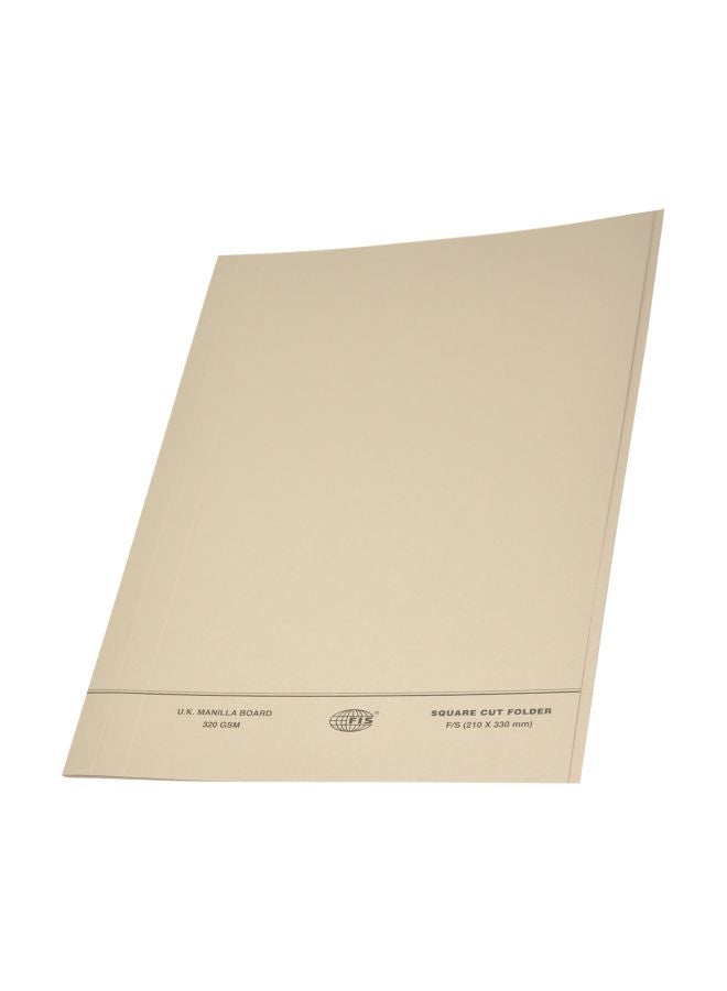 FIS 50-Piece Square Cut Folder With Plastic Fastener Beige - Image 1