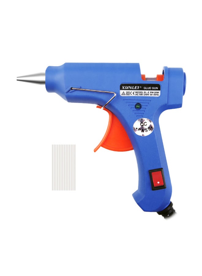 Professional Electric Hot Melt Glue Gun With Stick Blue/White/Orange