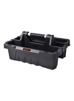 19.5 Inches Plastic Tote Tray, Portable Supply Caddy, Utility Tool Tray, To Organize And Carry Tools, Aluminum Handle, Slots For Tools, Black- 320202 Black - v1592322951/N38666604A_1