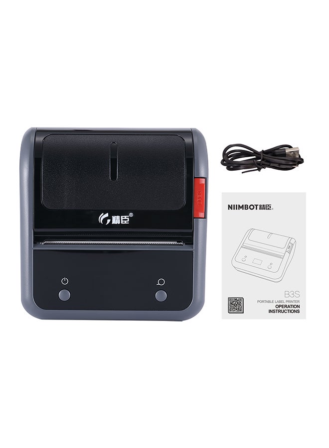 Portable Wireless BT Thermal Label Printer With Rechargeable Battery Black - Image 1