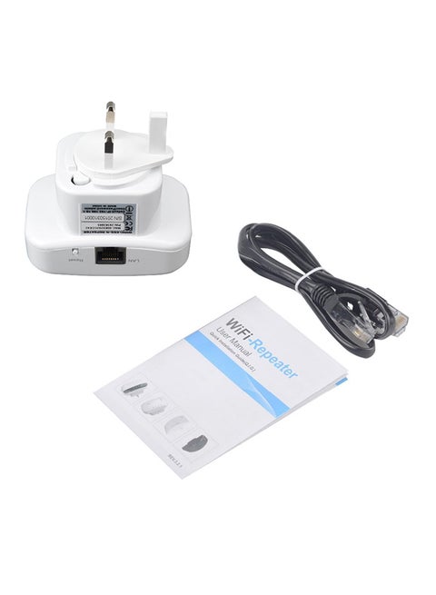 Wireless Internet Amplifier WiFi Repeater With WPS Button LAN Port White